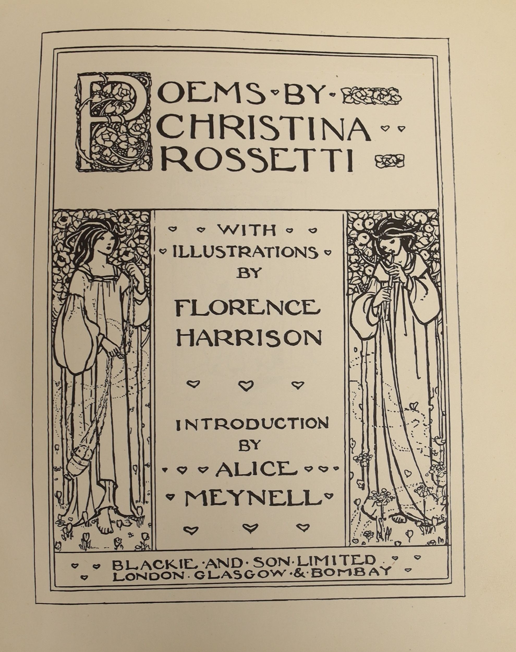 Harrison (Florence, illustrator) - Christina Rossetti Poems, Blackie, pictorial gilt and cream binding
